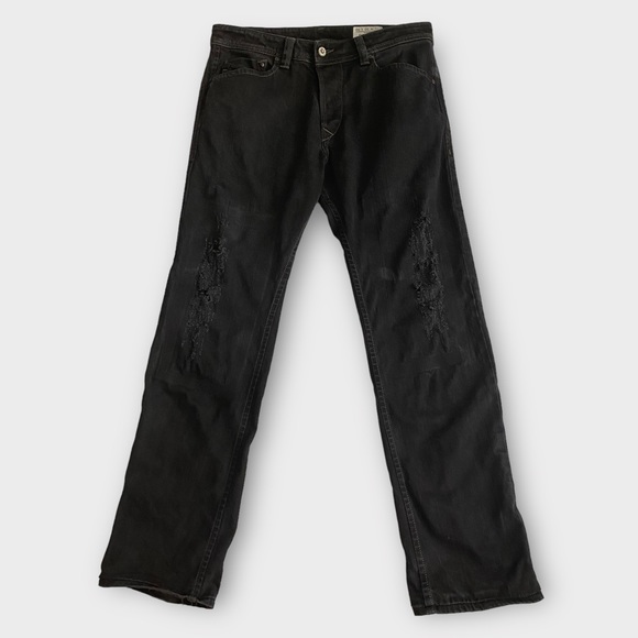 Diesel Men’s Darron Jeans Size 30 Stretch Distressed Made In Italy Dark Wash - Picture 1 of 7
